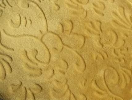 Coral fleece fabric with plain carved design